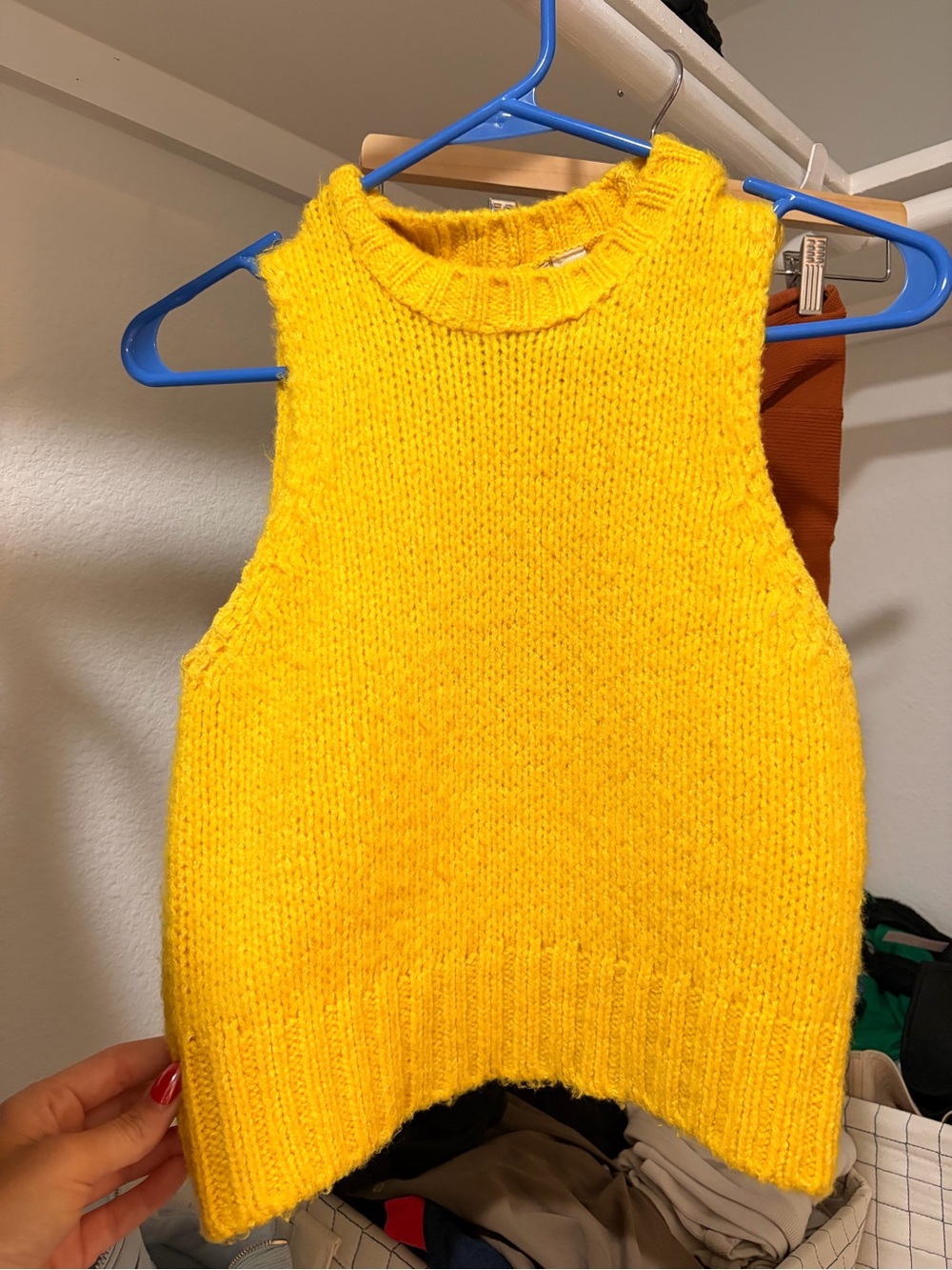 Bright Yellow Knit Sleeveless Sweater Vest